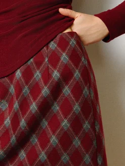 Mid-Waist Tweed Zipper Skirt