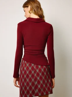 Mid-Waist Tweed Zipper Skirt