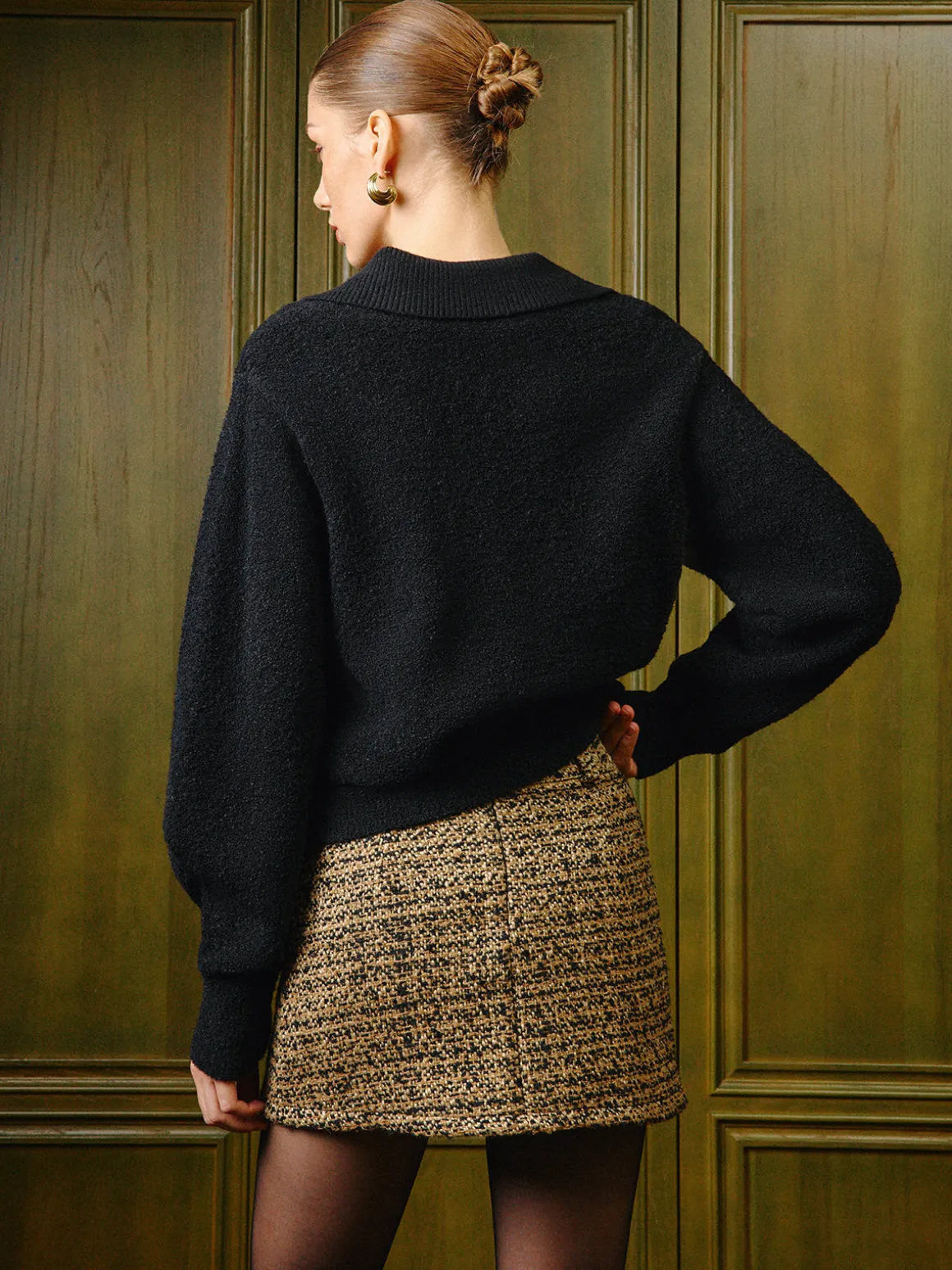 Mid-Waist Vintage A-Line Skirt Without Belt