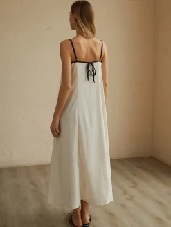 Minimalism Contrast Trim Long Dress