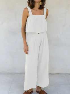 Minimalism Cotton & Linen Pants Set