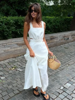 Minimalism Knotted Cami Long Dress