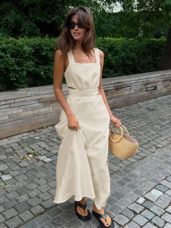 Minimalism Knotted Cami Long Dress