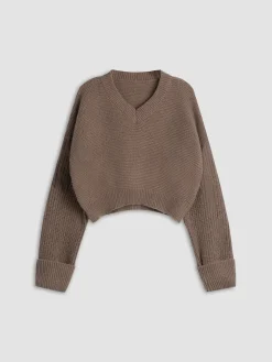 Minimalism V Neck Pullover Sweater