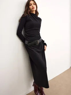 Minimalist Belted Jersey Dress