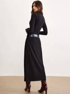 Minimalist Belted Jersey Dress