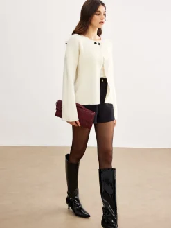 Minimalist Button Split Cardigan