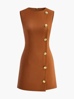 Minimalist Button Tank Dress