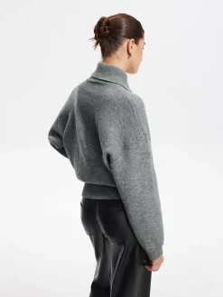 Minimalist Button Turtleneck Sweater