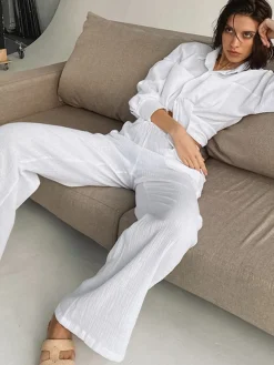 Minimalist Cotton Two Piece Pants Set