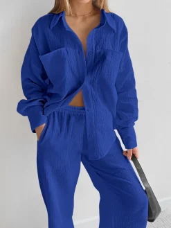 Minimalist Cotton Two Piece Pants Set