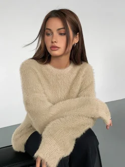 Minimalist Fuzzy Pullover Sweater