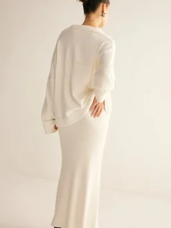 Minimalist Knit Midi Skirt Set