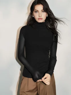 Minimalist Mock Neck Jersey Top
