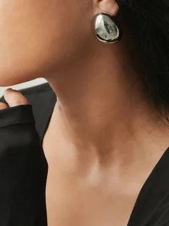 Minimalist Oval Stud Earrings