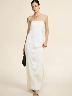 Minimalist Plain Draped Tube Dress