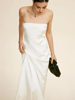 Minimalist Plain Draped Tube Dress