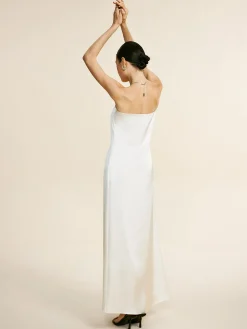 Minimalist Plain Draped Tube Dress