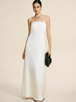 Minimalist Plain Draped Tube Dress