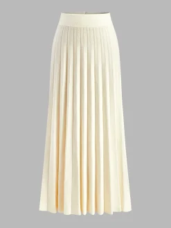 Minimalist Pleated Knit Skirt