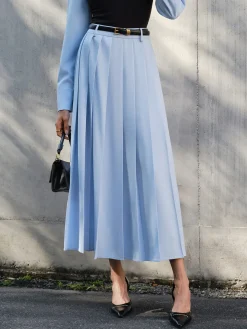 Minimalist Pleated Skirt Without Belt