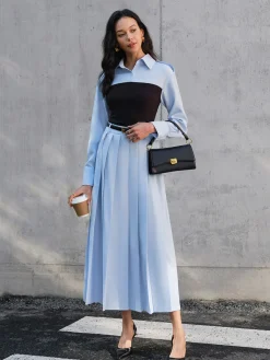 Minimalist Pleated Skirt Without Belt