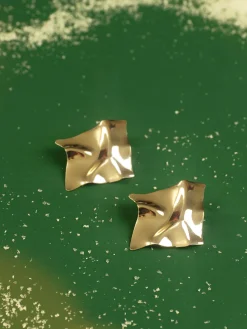 Minimalist Pleated Stud Earrings