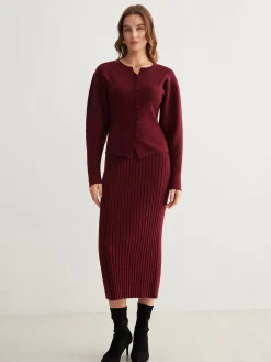 Minimalist Ribbed Sweater Skirt