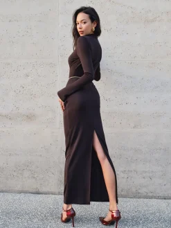 Minimalist Slim Long Dress Without Belt