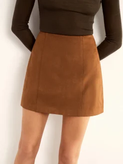 Minimalist Suede Mini Skirt