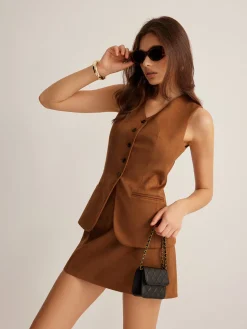 Minimalist Suede Mini Skirt