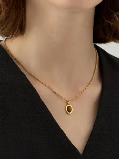 Minimalist Tiger Eye Pendant Necklace