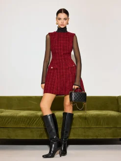 Minimalist Tweed Tank Short Dress