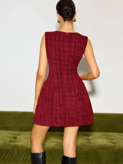 Minimalist Tweed Tank Short Dress
