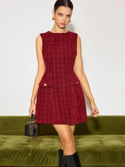 Minimalist Tweed Tank Short Dress