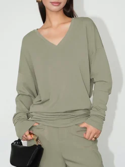 Minimalist V-Neck Draped Top