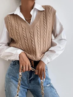 Minimalist V-Neck Twist Vest