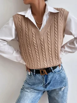 Minimalist V-Neck Twist Vest