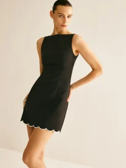 Minimalist Wave Trim Tank Dress