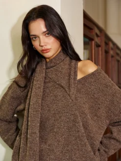 Minimalist Wool-Blend Scarf Sweater
