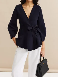 Minimalist Wrap Cardigan With Belt
