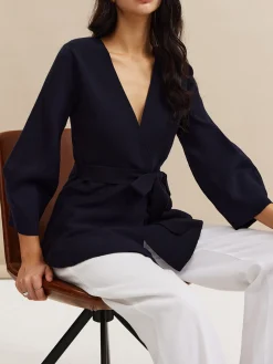Minimalist Wrap Cardigan With Belt