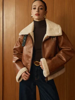 Minky Faux Leather Zipper Jacket