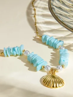 Mint Green Pearl Shell Necklace