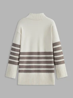 Miss Paris Mock Neck Stripe Sweater
