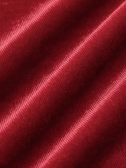 Mock Neck Knotted Velvet Dress