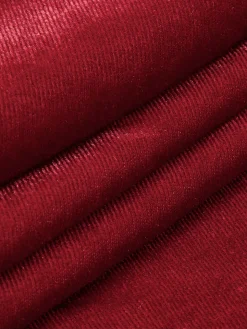Mock Neck Knotted Velvet Dress