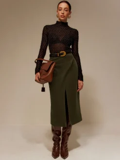 Mock Neck Semi-Sheer T-Shirt