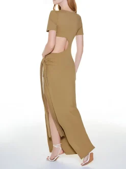Modal Cutout Split Long Dress