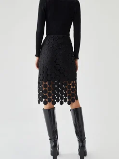 Multi Hexagon Layered Midi Skirt